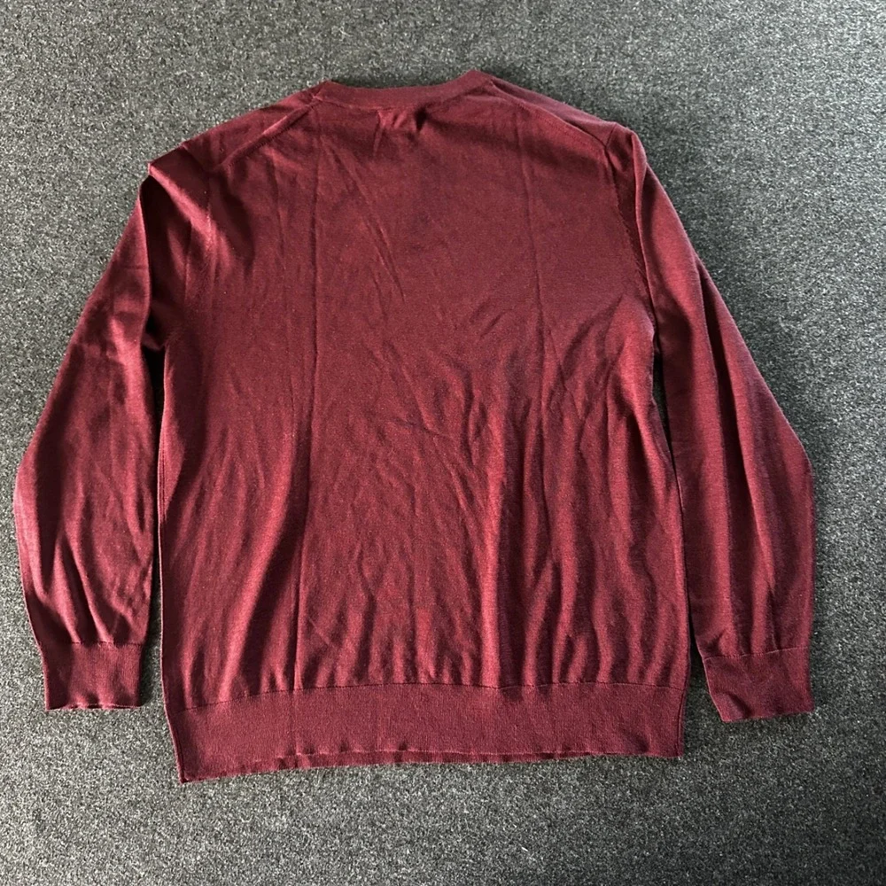 Banana Republic Mens Merino Wool Crewneck Sweater‎ Dark Red XL 1533361
